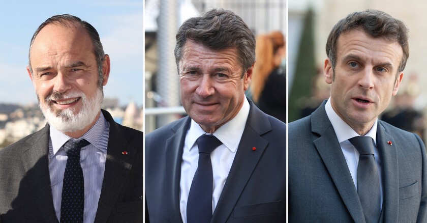 Edouard Philippe Christian Estrosi Emmanuel Macron 23/03/2022 Deprieck