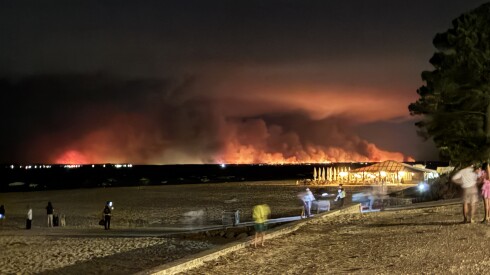 Les incendies de Gironde vus du bassin d'Arcachon