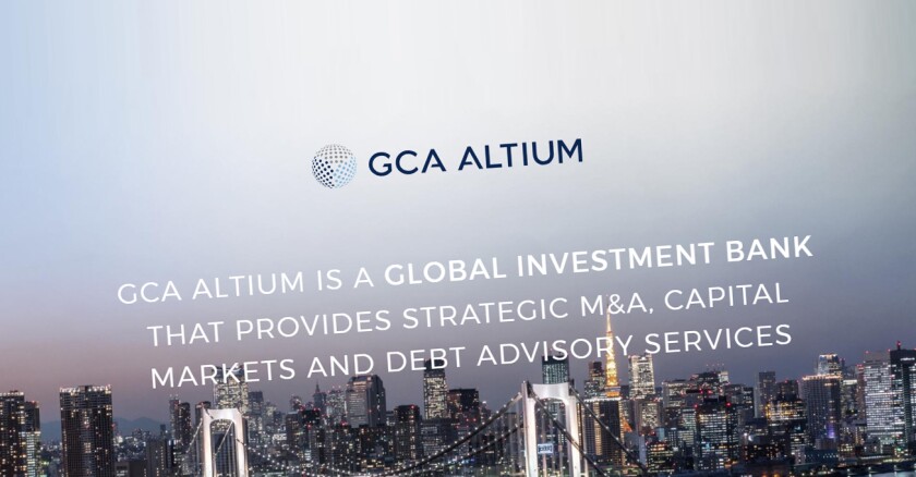 Site de la nouvelle banque d’affaires GCA Altium.