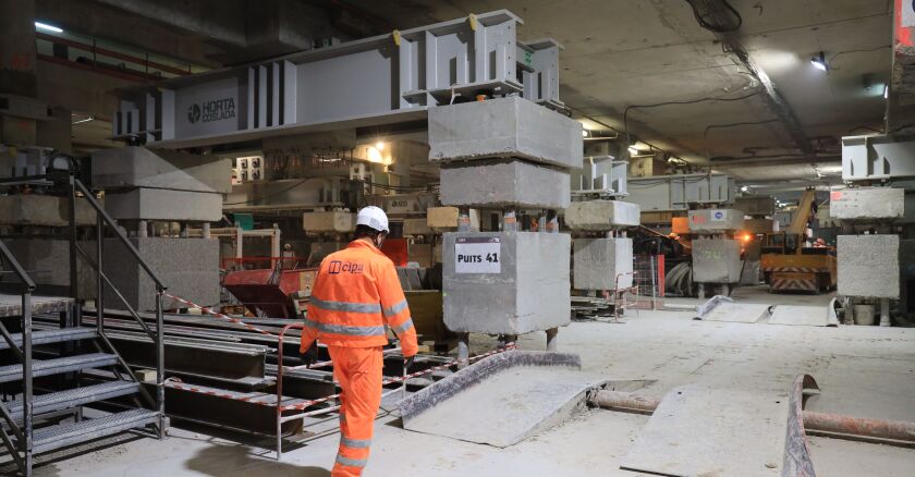 FRANCE - SNCF - Chantier de la construction de la gare Eole sous le Cnit a la Defense