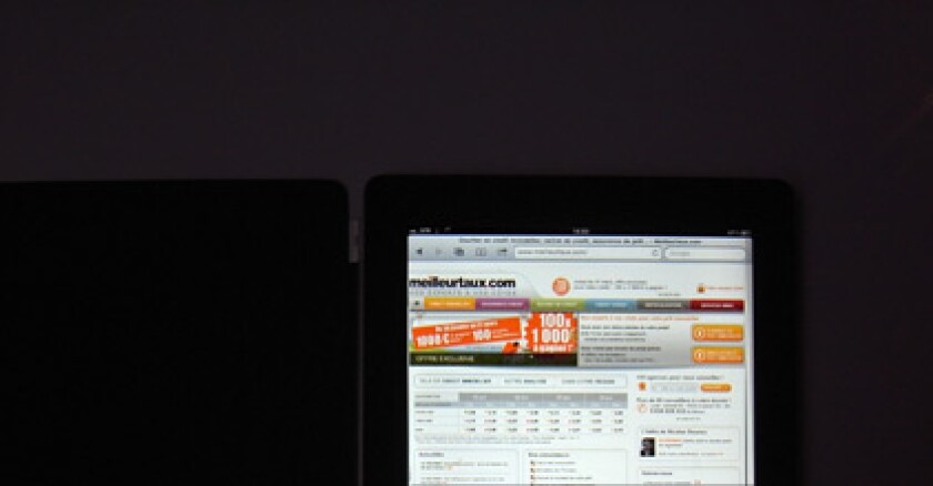 Le site de Meilleurtaux sur iPad. Photo: PHB/Agefi