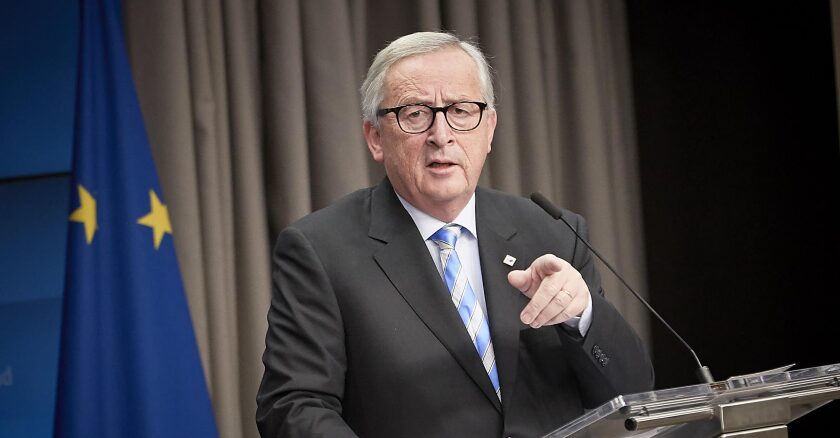 Jean-Claude Juncker, le président de la Commission européenne, lors de conférence de presse qui a suivi le Conseil européen des 13 et 14 décembre 2018.