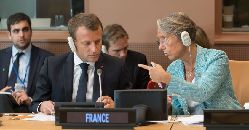 New York:Macron attends a meeting on COP25 with Sebastien Pinera