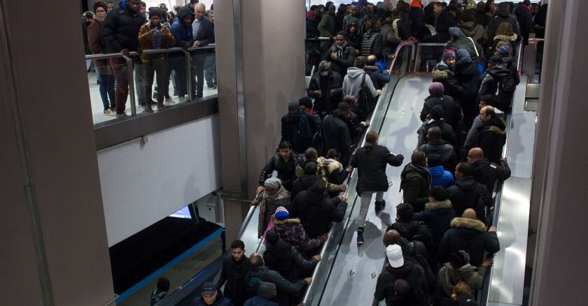 Les couloirs d'un métro à Paris lors du mouvement social de la SNCF et RATP, le 11 décembre 2019.