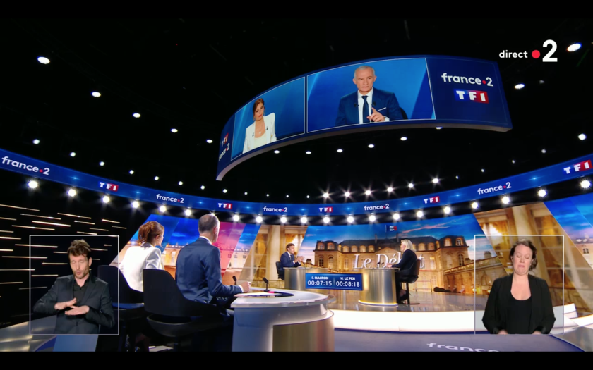 Emmanuel Macron et Marine Le Pen pendant le débat de l'entre deux tours