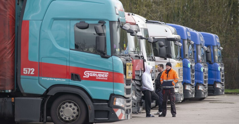 Ashford Truck Stop, Ashford, Kent, UK - 22 Dec 2020