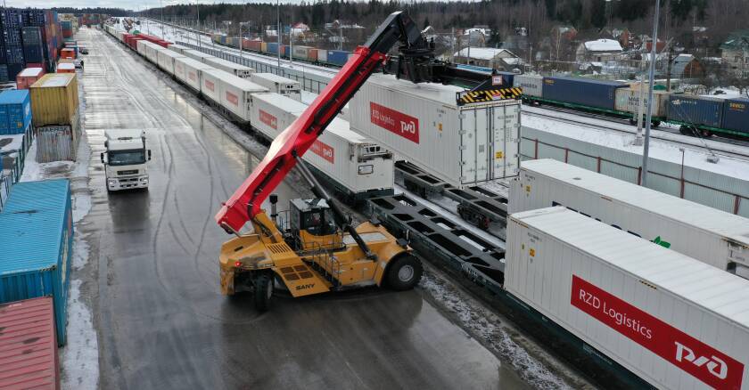 Train marchandise Chine Russie 30/03/2022 Leblanc