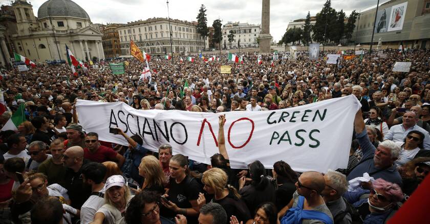 Italy Green Pass Protest