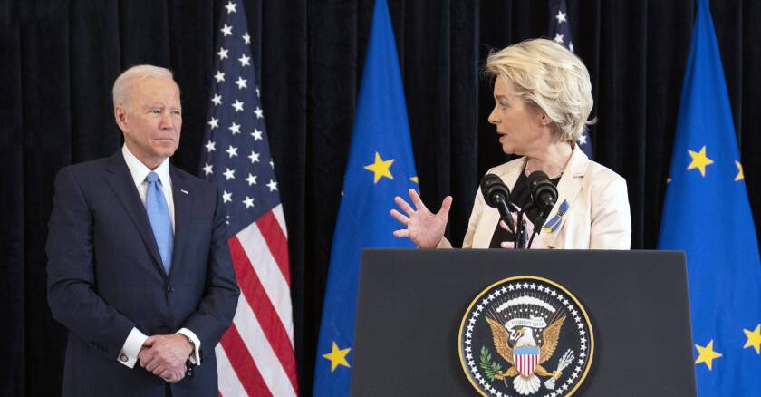 Joe Biden et Ursula von der Leyen 29/03/2022 Solal