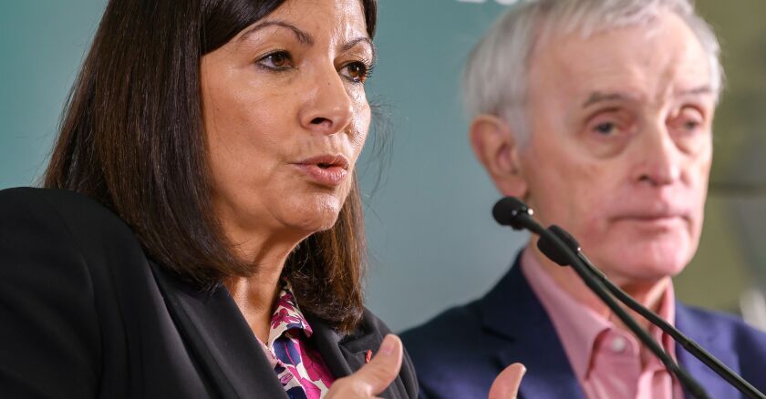 Paris: Hidalgo attends a press conference to present her electoral programme