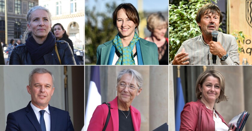 Delphine Batho, Ségolène Royal, Nicolas Hulot, François de Rugy, Elisabeth Borne et Barbara Pompili 14/04/2022 Inchauspé