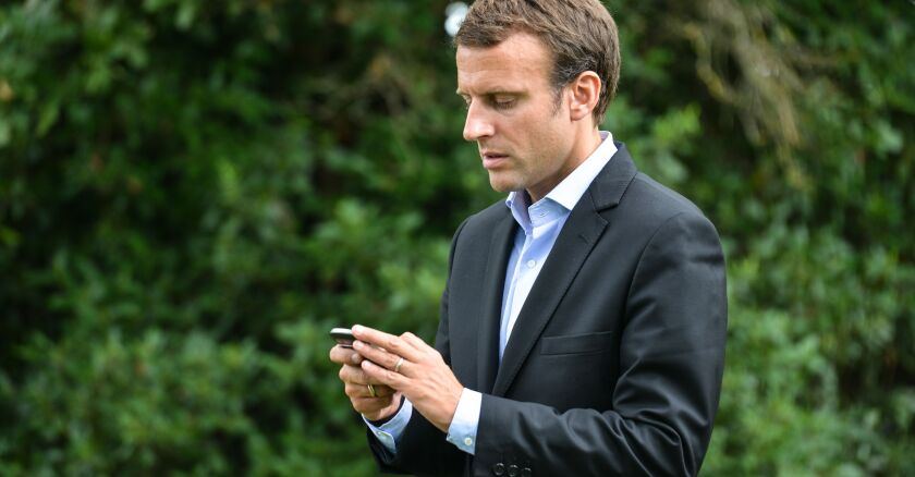 France Emmanuel Macron at reformer's centre meeting in Leognan