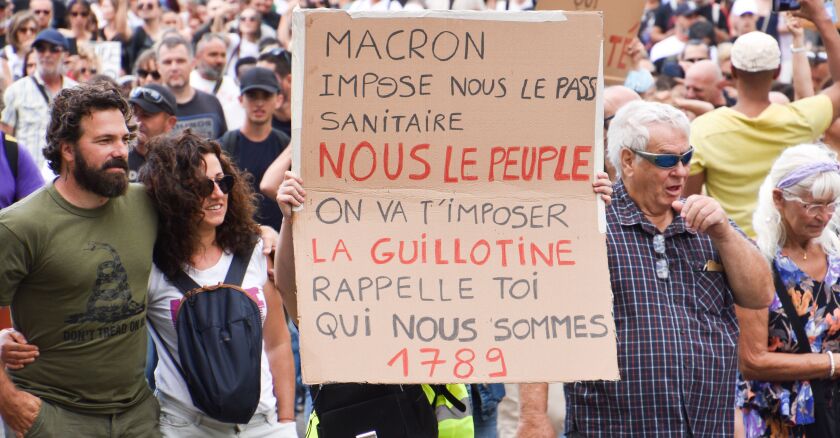 Demonstration against the health pass in Marseille, France - 14 Jul 2021