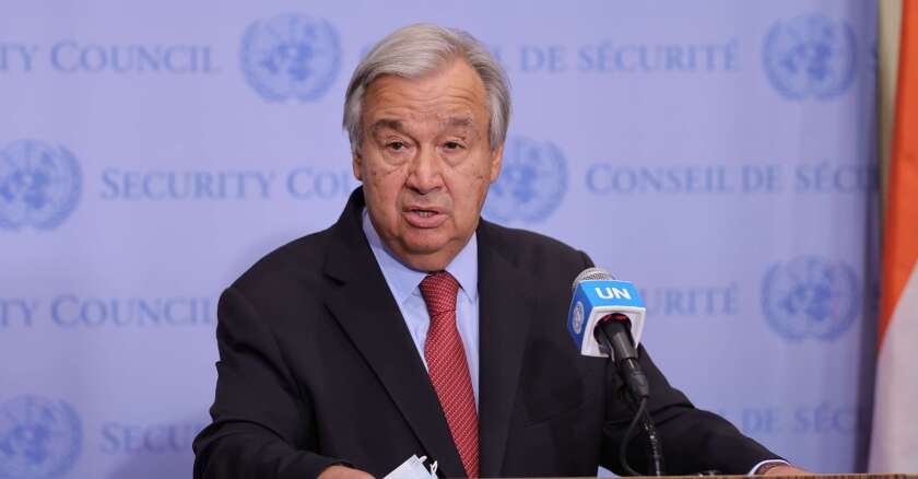 United Nations SG Antonio Guterres presser on Afghanistan, New York, USA - 13 Aug 2021