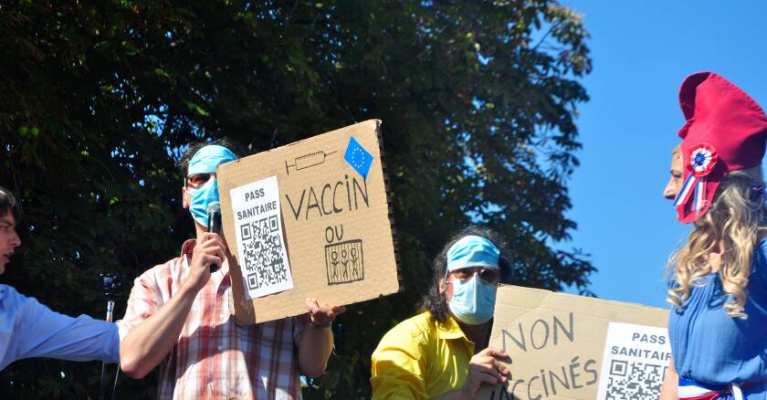 France: Pro-freedom and anti-health pass protest in Paris