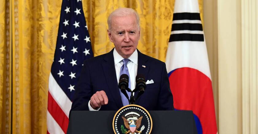 Biden Hosts a Joint Press Conference with President Moon Jae-in of South Korea